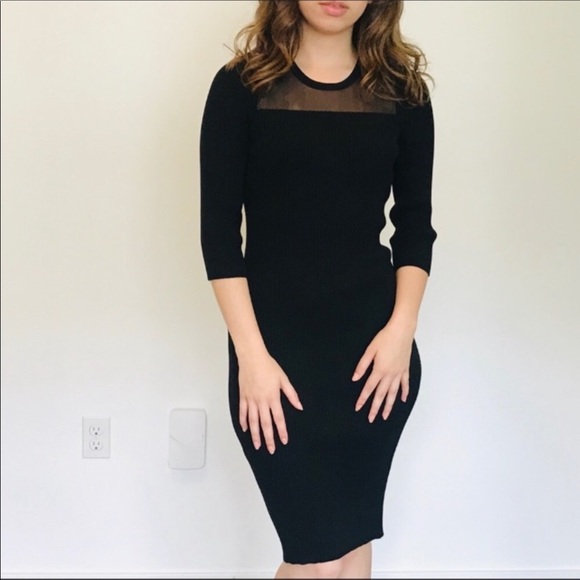 Wolford Dresses & Skirts - Wolford Black Ribbed Knit Dress Size M